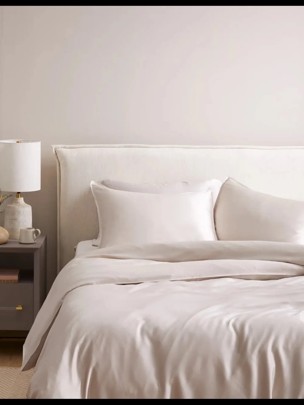 Quince Organic Bamboo Duvet Cover Set 2 Shams Size Full / Queen In Sand,  NWT!